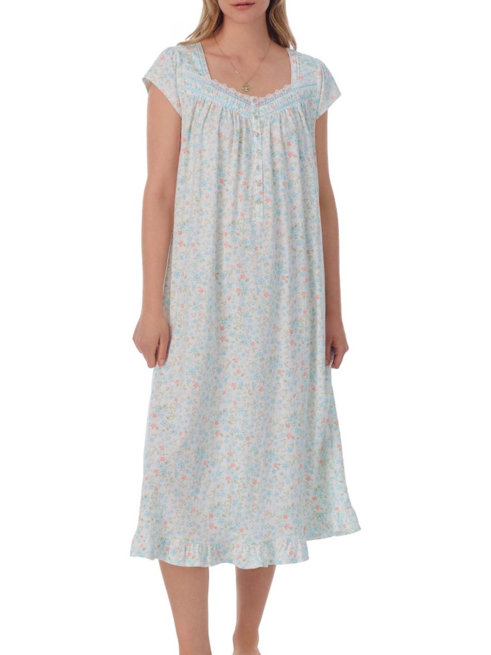 EILEEN WEST FLORAL CAP SLEEP NIGHTGOWN PLUS SIZE 3XL Cottagecore